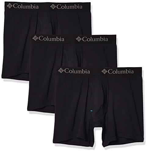 Columbia Herren Boxershorts, Baumwolle, Stretch, 3er-Pack Retroshorts, schwarz, Medium von Columbia