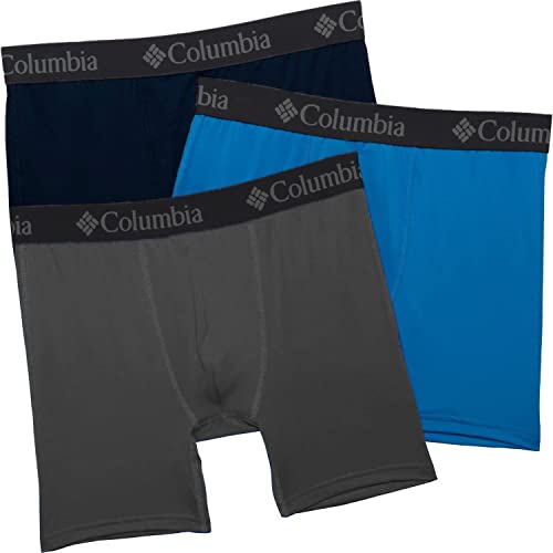 Columbia Herren-Boxershorts, Netzstoff, 3 Paar, Anthrazit/Kompassblau/Collegiate Navy, Größe XL, Anthrazit/Kompassblau/Collegiate Navy, X-Large von Columbia