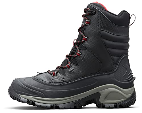 Columbia Bugaboot III WP wasserdichte Schneestiefel für Herren, Schwarz (Black x Bright Red), 43.5 EU von Columbia