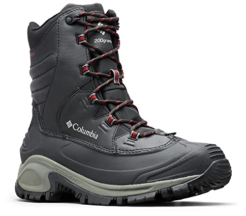 Columbia Bugaboot III WP wasserdichte Schneestiefel für Herren, Schwarz (Black x Bright Red), 41.5 EU von Columbia