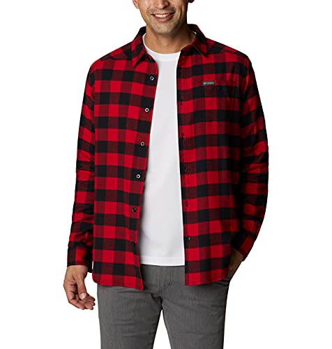 Columbia Herren Cornell Woods Flanell Langarmshirt Hemd mit Button-Down-Kragen, Gebirgsrotes Büffelkaro, L von Columbia