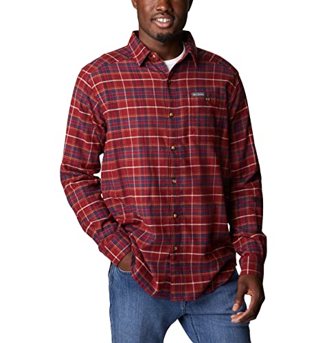 Columbia Herren Cornell Woods Flanellhemd mit Langen Ärmeln Wanderhemd, Red Jasper Multi Tartan, X-Large von Columbia