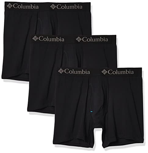 Columbia Herren Cotton Stretch 3 Pack Boxer Brief Retroshorts, Schwarz, Small (3er Pack) von Columbia
