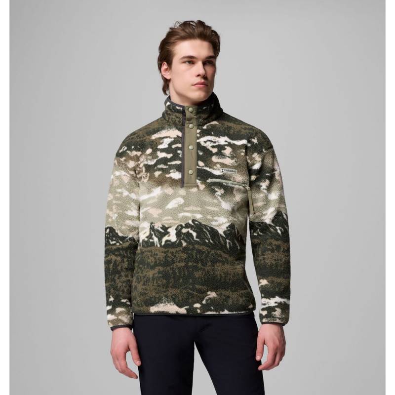 Columbia Herren Helvetia II Printed Half Snap Fleece Pullover safari sisters M von Columbia