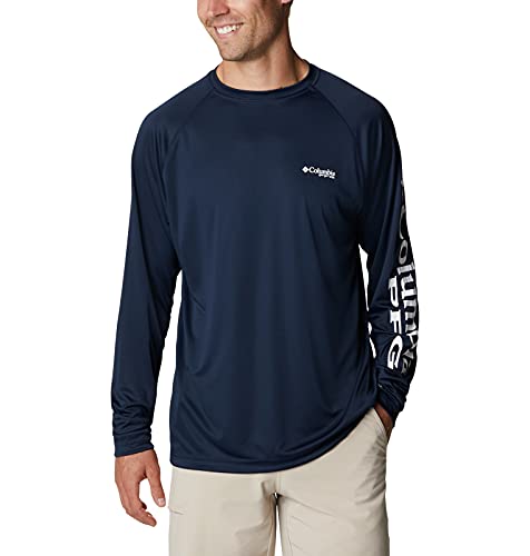 Columbia Herren Long Sleeve Terminal Tackle Langarm-Shirt, Collegiate Navy/White Logo, 2X von Columbia