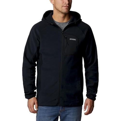 Columbia Herren M Outdoor Tracks Hooded Full Zip Sweatshirt, Schwarz, XL von Columbia