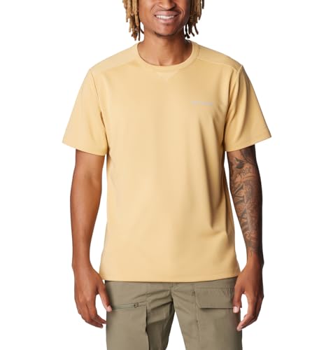 Columbia Herren Mesa Short Sleeve Crew Schwarz, Hellkamel, Mittel von Columbia