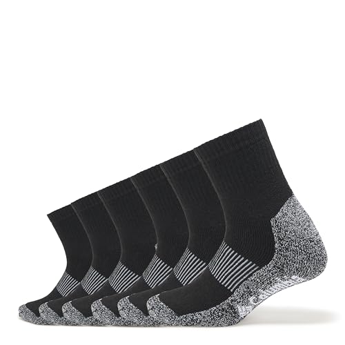 Columbia Herren-Socken, 6er-Pack, feuchtigkeitsregulierend, Viertelsocken, Schwarz, 37.5-46 EU von Columbia