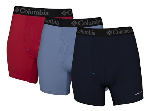 Columbia Herren Omni Freeze Zero Boxershorts, 3er-Pack Retroshorts, Mountain Red/Bluestone/Navy, X-Large von Columbia
