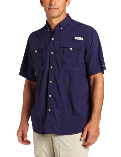 Columbia Herren PFG Bahama II Kurzarmshirt, Herren, Men's PFG Bahama™ II Short Sleeve Shirt, Blau (Eclipse Blue), XX-Large von Columbia