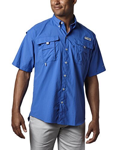 Columbia Herren PFG Bahama II Kurzarmshirt, Herren, Men's PFG Bahama™ II Short Sleeve Shirt, Lebhaftes Blau, Medium von Columbia