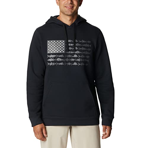 Columbia Herren PFG Fish Flag Ii Hoodie Wanderhemd, Schwarz/Graphit USA, Large von Columbia