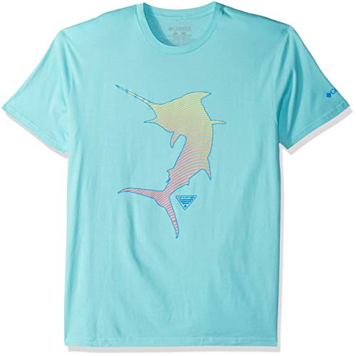 Columbia Bekleidung PFG-Grafik-T-Shirt für Herren, Hellblau (Gulf Stream/Cuesta), Größe M von Columbia