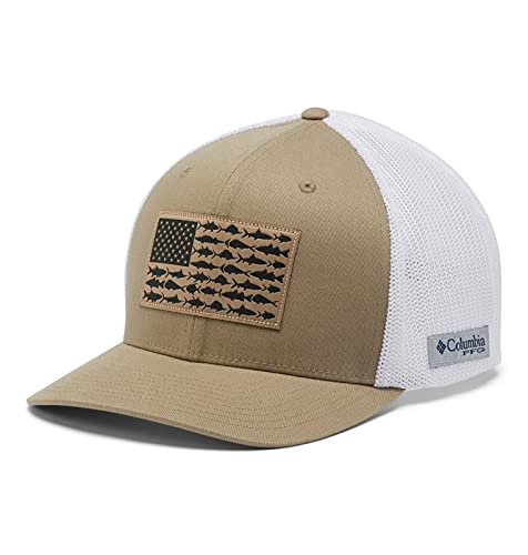 Columbia Herren PFG Mesh Ball Cap XXL, Tusk/Weiß/Fischflagge, Einheitsgröße von Columbia