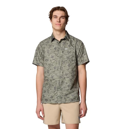 Columbia Herren PFG Super Slack Tide Camp Shirt Sonnenschutz Feuchtigkeitstransport Super Slack Tide Camp Shirt, Cypress Gameplans, XXL von Columbia