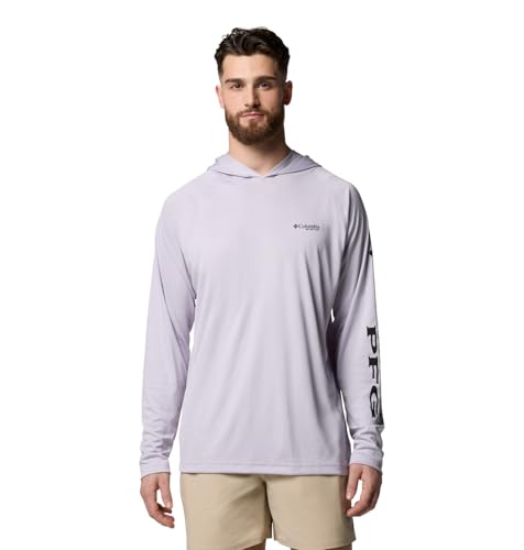 Columbia Herren PFG Terminal Tackle Hoodie Kapuzenpullover, Lavender Pearl/Black Logo, Large von Columbia