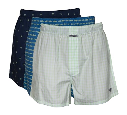 Columbia Herren PFG Woven Boxer 3 Pack Retroshorts, Blue/Navy/LT Grün, X-Large Columbia Herren PFG Woven Boxer 3 Pack Retroshorts, Blue/Navy/LT Grün, X-Large von Columbia