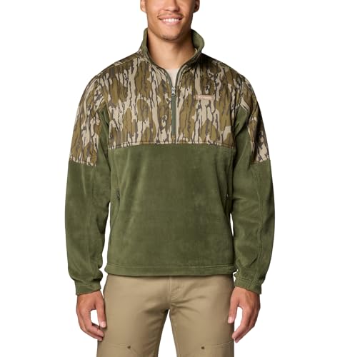 Columbia Herren PHG Fleece Overlay II 1/4 Zip, Surplus Green/Mossy Oak Bottomland, Mittel von Columbia