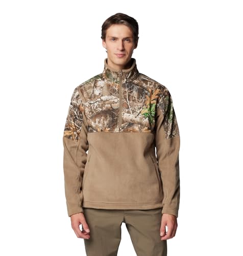Columbia Herren PHG Fleece Overlay Ii 1/4 Zip, Flachs/Realtree Edge, M von Columbia