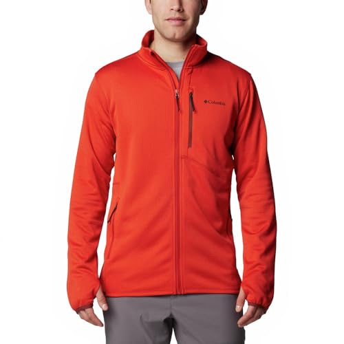 Columbia Herren Park View Fleece Full Zip Fleecejacke mit durchgehendem Reißverschluss, Segel Red Heather, S von Columbia