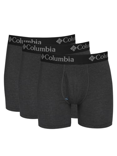Columbia Herren Performance Boxershorts, Baumwolle, Stretch, 3 Stück Retroshorts, schwarz, Large (3er Pack) von Columbia