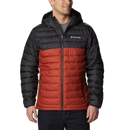 Columbia Herren Powder Lite Kapuzenjacke, Warp Red/Shark, 4X Tall von Columbia