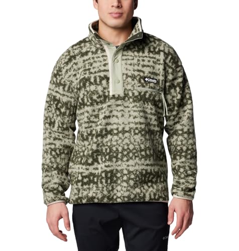 Columbia Herren Printed Half Snap Helvetia II bedrucktes Fleece mit halbem Schnappverschluss, Greenscape gestreift, Medium von Columbia