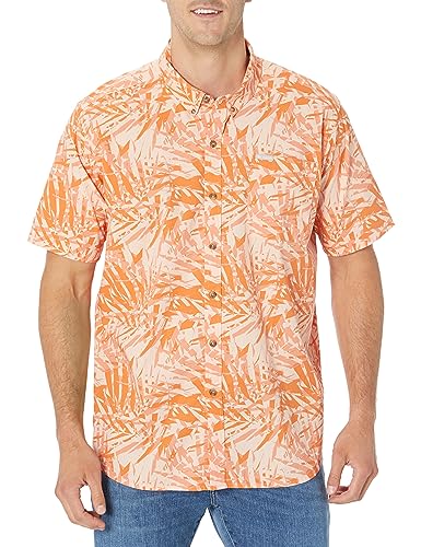 Columbia Herren Rapid Rivers Bedrucktes Kurzarm-Shirt Wanderhemd, Desert Orange Dye Palms, X-Large von Columbia