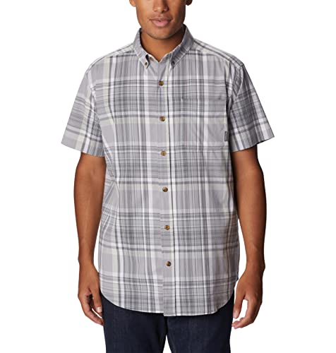 Columbia Herren Rapid Rivers II Kurzarm-Shirt Wanderhemd, Grey Plaid, XX-Large von Columbia