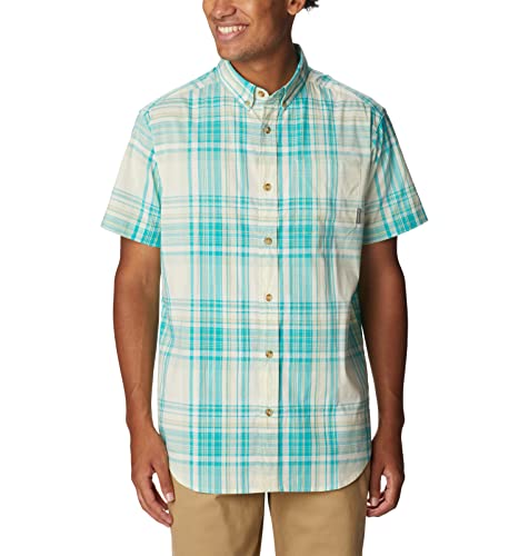 Columbia Herren Rapid Rivers II Kurzarm-Shirt Wanderhemd, Ice Green Multi Plaid, 1X von Columbia