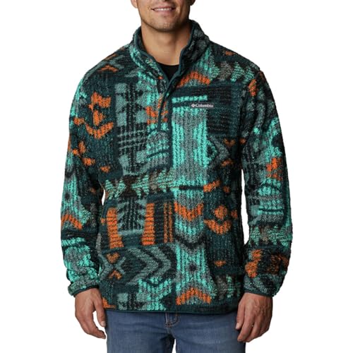 Columbia Herren 1/2 Rugged Ridge II Sherpa Half Snap, Night Wave Pathways Print, Medium von Columbia