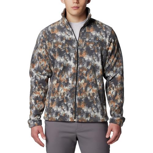 Columbia Herren Steens Mountain Bedruckte Jacke Fleecejacke mit durchgehendem Reißverschluss, Dark Stone Timberwild, XXL von Columbia