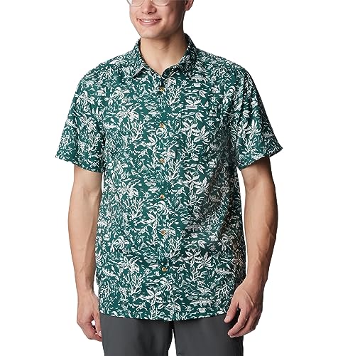 Columbia Herren Super Slack Tide Camp Shirt, Dark Ivy Kona Kalikimaka Print, Medium von Columbia