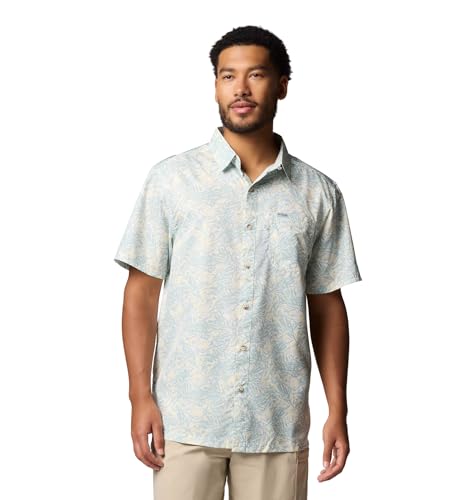Columbia Herren Super Slack Tide Camp Shirt, Lemon Wash Marlin Palms, 4X Hoch von Columbia