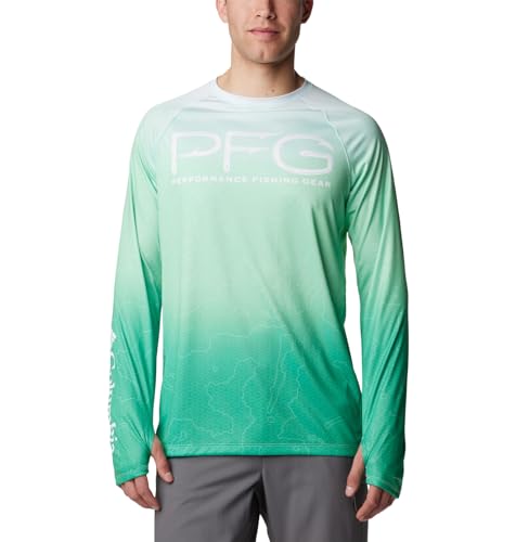 Columbia Herren Super Tackle Vent Long Sleeve Wander-Shirt, Ocean Mint Terminal Techcamo, Medium von Columbia