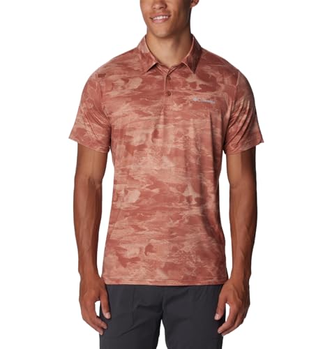 Columbia Herren Tech Trail Novelty Poloshirt Wander-Shirt, Auburn Beachwood, Klein von Columbia