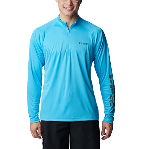 Columbia Herren Terminal Tackle 1/4 Zip Pullover, Riptide/City Grey Logo, Small von Columbia