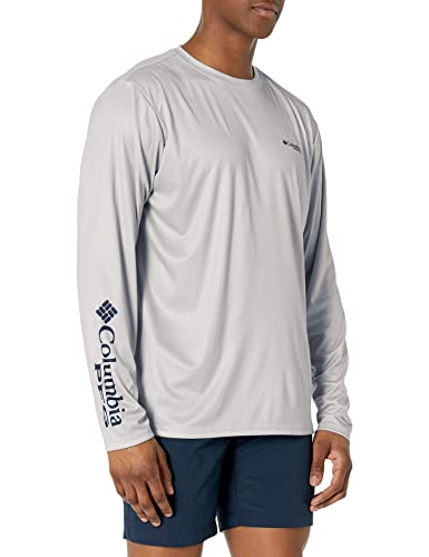 Columbia Herren Terminal Tackle PFG Fish Star Long Sleeve T-Shirt, Cool Grey/Collegiate Navy Marlin Gradient, Large von Columbia