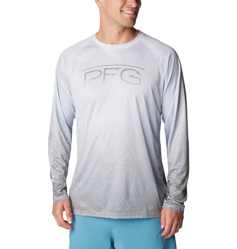 Columbia Herren Terminal Tackle PFG Langarm T-Shirt, Cirrus Grey Techcamo/Bathymetric Super Fade, X-Large Columbia Herren Terminal Tackle PFG Langarm T-Shirt, Cirrus Grey Techcamo/Bathymetric Super Fade, X-Large von Columbia