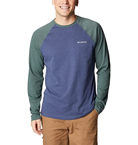 Columbia Herren Thistletown Hills Raglan-T-Shirt Wanderhemd, Dark Mountain Heather/Fichte Heather, X-Large von Columbia