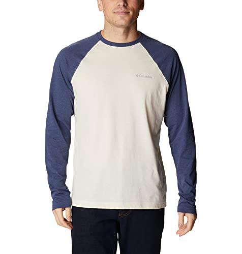 Columbia Herren Thistletown Hills Raglan-T-Shirt Wanderhemd, Kreide/Heather/Dark Mountain Heather, XX-Large von Columbia