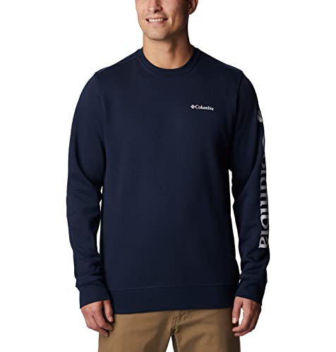 Columbia Herren Trek Crew Pullover, Collegiate Navy/CSC Sleeve Logo, Small von Columbia