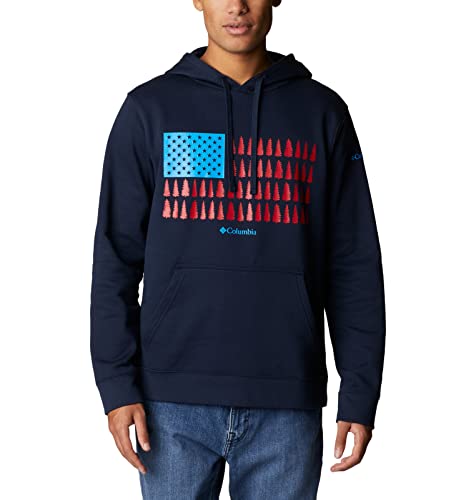 Columbia Herren Trek Graphic Hoodie, Collegiate Navy/Treestriped Flagge, Medium Columbia Herren Trek Graphic Hoodie, Collegiate Navy/Treestriped Flagge, Medium von Columbia