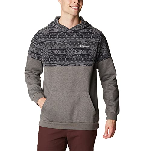 Columbia Herren Trek bedruckter Kapuzenpullover, Dunkelgrau/Schwarz mit Streifen im Stil der 80er Jahre, XX-Large von Columbia