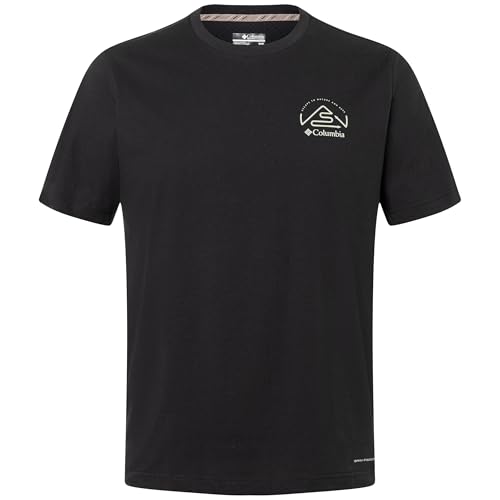Columbia Herren Tunnel Valley Graphic T-Shirt, Black-Naturally Inclined, M von Columbia