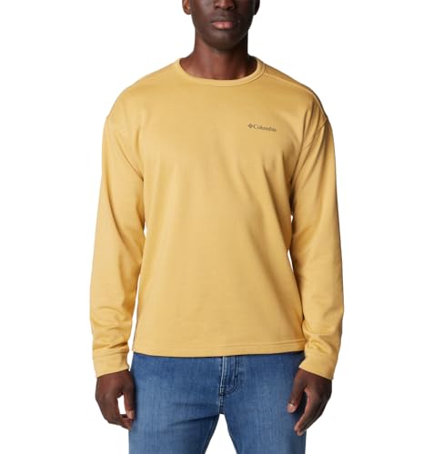 Columbia Herren Twisted Creek Knit Long Sleeve Crew Sweatshirt, Light Camel Heather, Small von Columbia