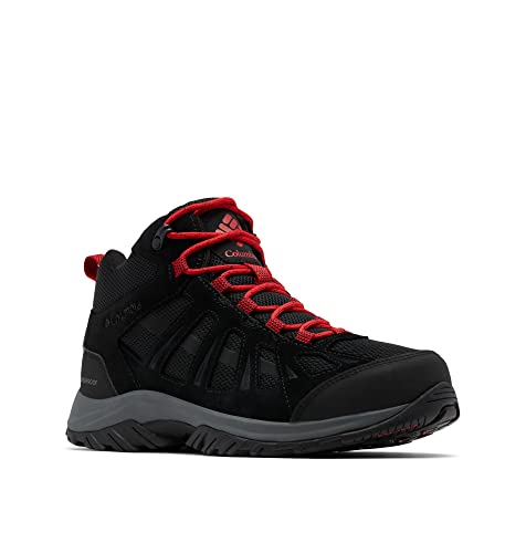 Columbia Redmond III Mid WP wasserdichte Wanderstiefel für Herren, Schwarz (Black x Mountain Red), 40 EU von Columbia