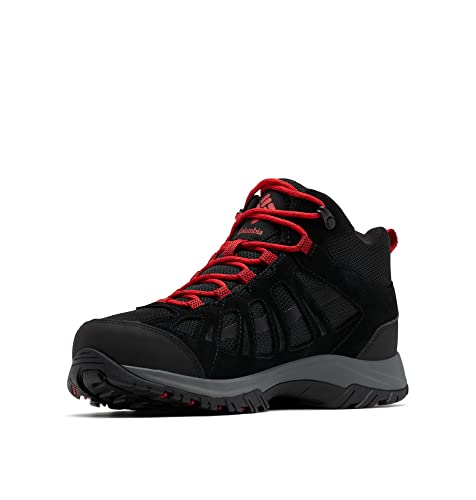 Columbia Redmond III Mid WP wasserdichte Wanderstiefel für Herren, Schwarz (Black x Mountain Red), 41 EU von Columbia