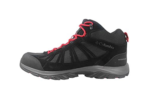 Columbia Redmond III Mid WP wasserdichte Wanderstiefel für Herren, Schwarz (Black x Mountain Red), 46 EU von Columbia