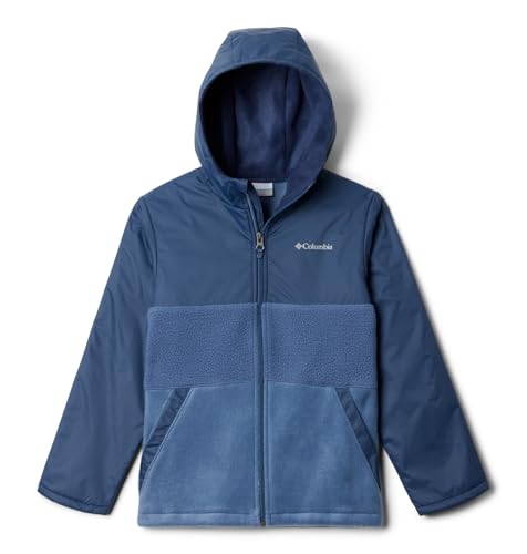 Columbia Jungen Steens MTN 2 Kapuzen-Fleece Fleecejacke mit durchgehendem Reißverschluss, Dark Mountain/Collegiate Navy, 128 von Columbia